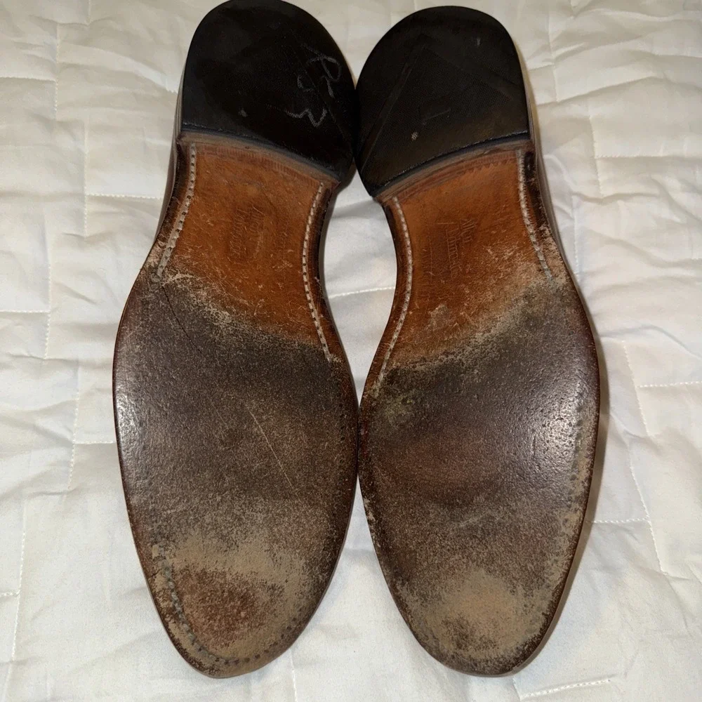 Allen Edmunds Men's Hastings Size 10 B Brown Whole cut Leather‎ Oxford Shoes